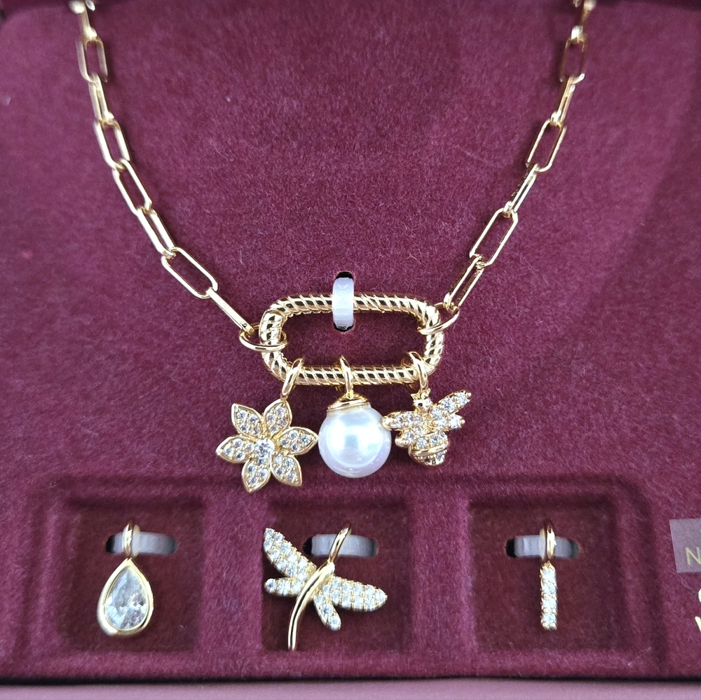 Charm Bar Interchangeable Charms Necklace - NIB - Picture 4 of 16